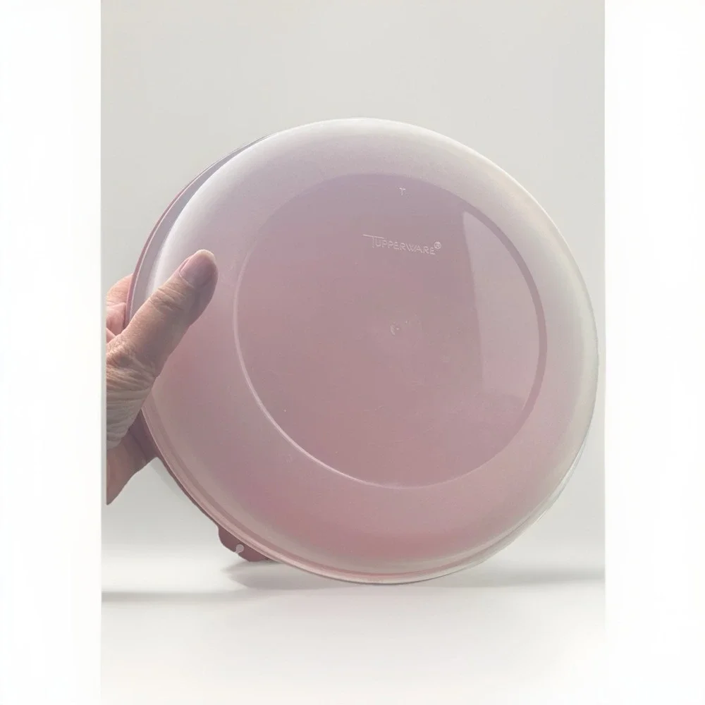2 VTG TUPPERWARE (1) Round Dome Sheer Replacement Lid #1865-1 And 1 Pink 1832-5